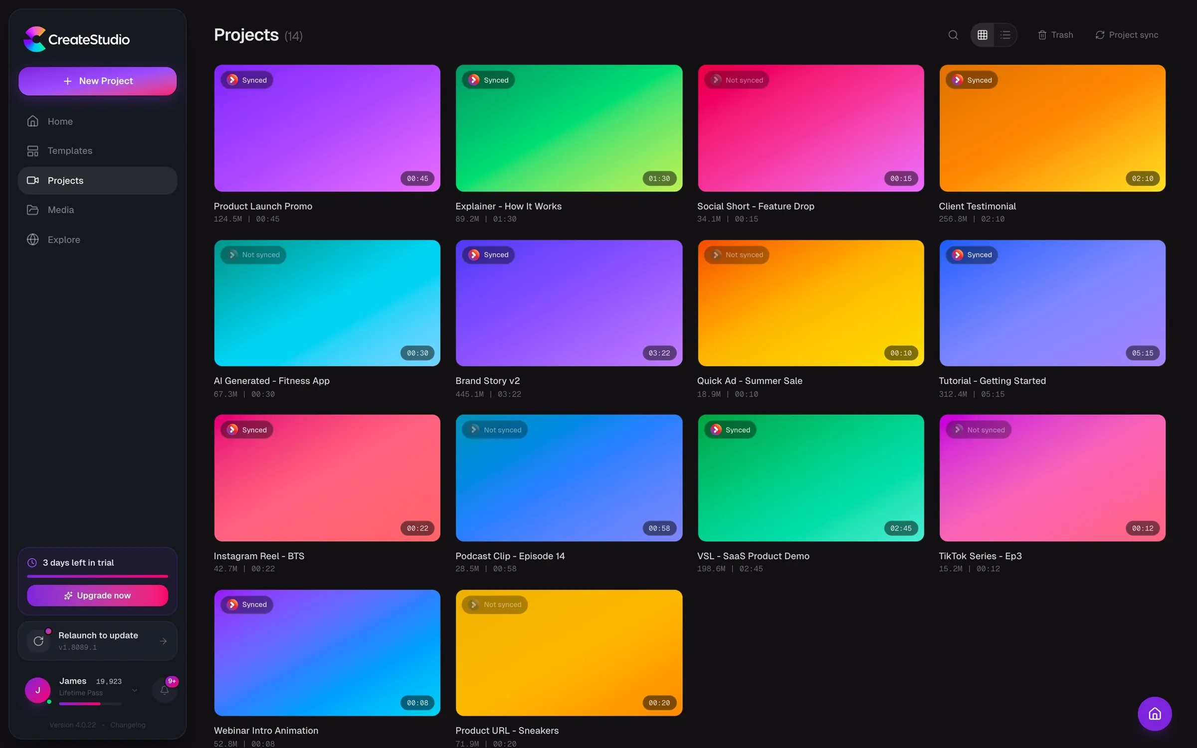 Every screen built from the same parts.