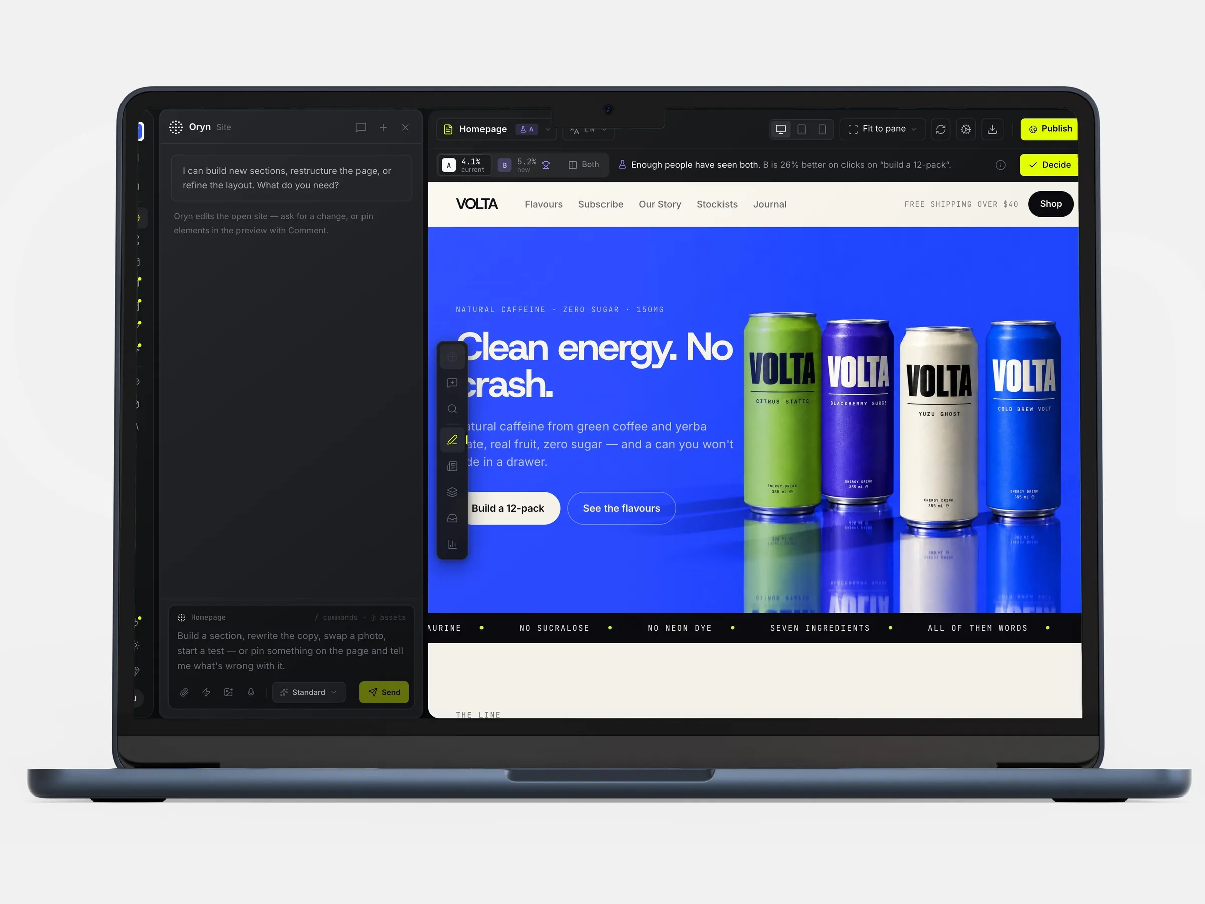 Edit the live site by talking to it.