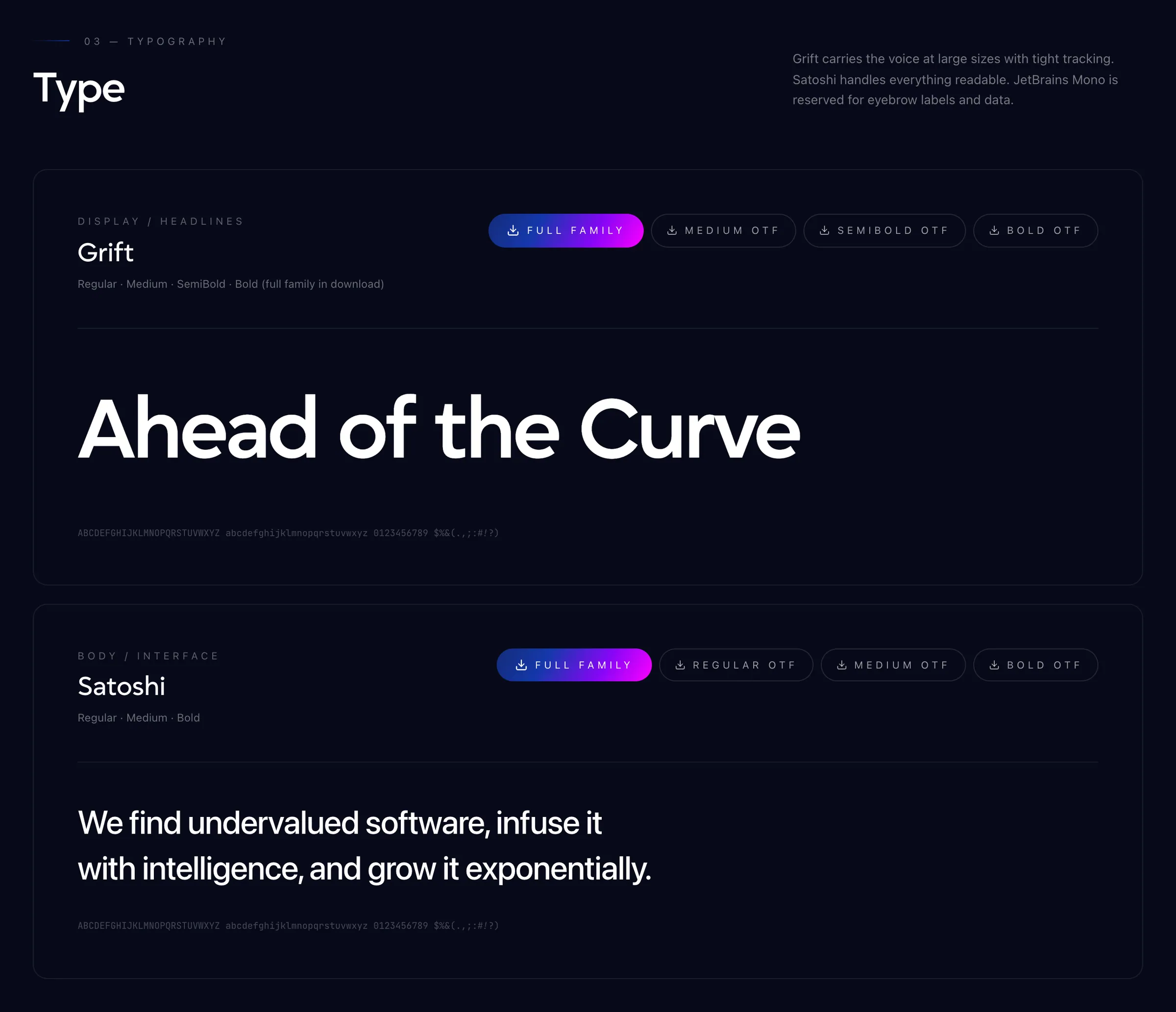 A voice that sounds like capital. Type that stays easy to read.